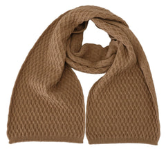 Dolce & Gabbana Dark Brown Wrap Shawl Knitted Camel Scarf - Scarves & Shawls