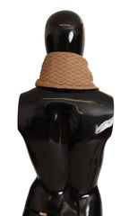 Dolce & Gabbana Dark Brown Wrap Shawl Knitted Camel Scarf - Scarves & Shawls