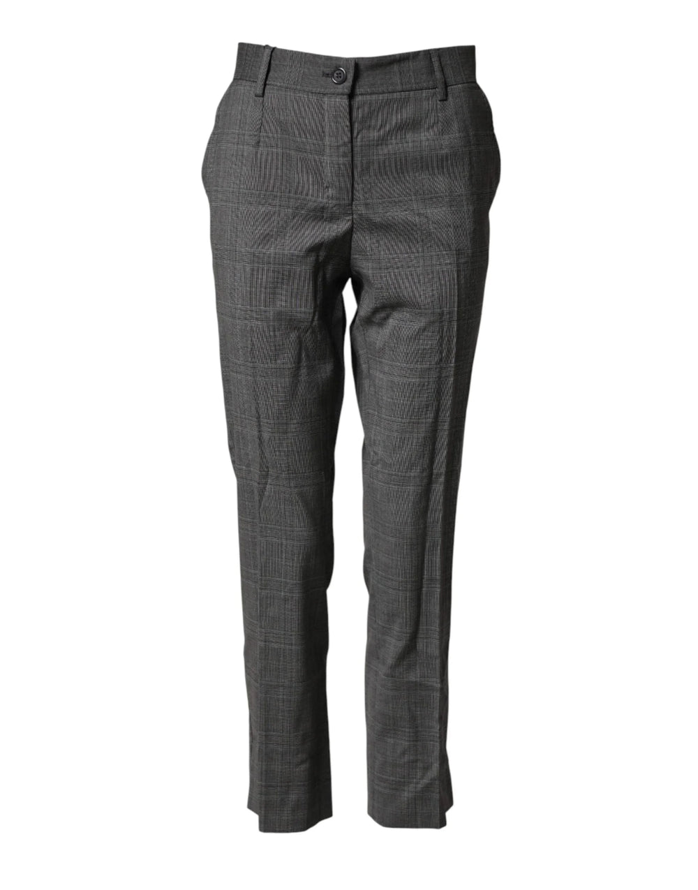 Dolce & Gabbana Dark Gray Check Tartan VirginWool Dress Pants - IT42|M