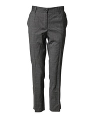 Dolce & Gabbana Dark Gray Check Tartan VirginWool Dress Pants - IT42|M