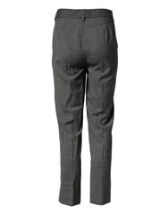 Dolce & Gabbana Dark Gray Check Tartan VirginWool Dress Pants - IT42|M