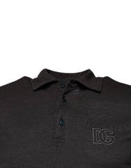 Dolce & Gabbana Dark Gray Collared Short Sleeves Polo T-shirt - IT50 | L - Polos