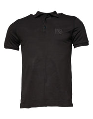 Dolce & Gabbana Dark Gray Collared Short Sleeves Polo T-shirt - IT50 | L - Polos