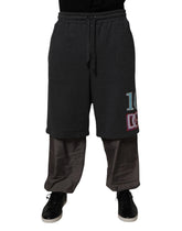 Dolce & Gabbana Dark Gray Cotton Layered Straight Sweatpants Pants - IT50 | L - Sweatpants