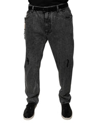 Dolce & Gabbana Dark Gray Cotton Skinny Denim Jeans - IT56 | XXL - Jeans
