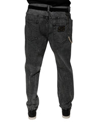 Dolce & Gabbana Dark Gray Cotton Skinny Denim Jeans - IT56 | XXL - Jeans