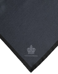 Dolce & Gabbana Dark Gray DG Crown Silk Square Foulard Scarf - Scarves & Shawls