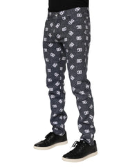 Dolce & Gabbana Dark Gray Logo Cotton Skinny Slim Denim Jeans - Jeans