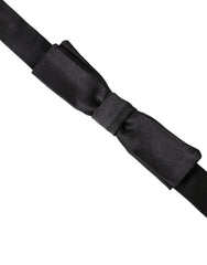 Dolce & Gabbana Dark Gray Silk Adjustable Neck Men Bow Tie - Neckties