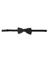Dolce & Gabbana Dark Gray Silk Adjustable Neck Men Bow Tie - Neckties