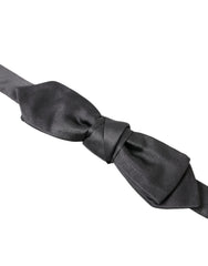 Dolce & Gabbana Dark Gray Silk Adjustable Neck Men Papillon Bow Tie - Neckties