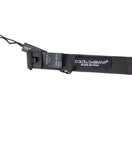 Dolce & Gabbana Dark Gray Silk Adjustable Neck Men Papillon Bow Tie - Neckties