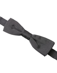 Dolce & Gabbana Dark Gray Silk Adjustable Neck Men Papillon Bow Tie - Neckties