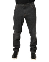 Dolce & Gabbana Dark Gray Slim Fit Cotton Men Denim Jeans - IT58 | XXL
