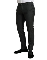 Dolce & Gabbana Dark Gray Stretch Slim Formal Pants - IT48 | M - Trousers