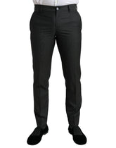 Dolce & Gabbana Dark Gray Stretch Slim Formal Pants - IT48 | M - Trousers