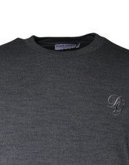 Dolce & Gabbana Dark Gray Wool Crew Neck Pullover Sweater - IT50 | L - Sweaters