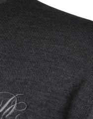 Dolce & Gabbana Dark Gray Wool Crew Neck Pullover Sweater - IT50 | L - Sweaters