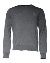 Dolce & Gabbana Dark Gray Wool Crew Neck Pullover Sweater - IT50 | L - Sweaters