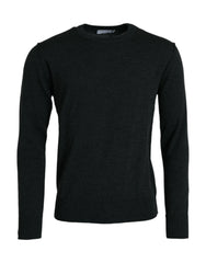 Dolce & Gabbana Dark Gray Wool Crew Neck Pullover Sweater - Sweaters