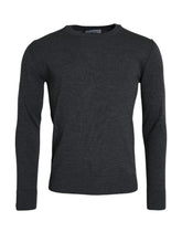 Dolce & Gabbana Dark Gray Wool Crew Neck Pullover Sweater - Sweaters