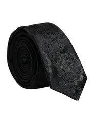 Dolce & Gabbana Dark Green Floral Silk Adjustable Necktie Tie - Neckties