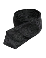 Dolce & Gabbana Dark Green Floral Silk Adjustable Necktie Tie - Neckties