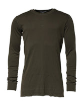 Dolce & Gabbana Dark Green Long Sleeves Crew Neck T-shirt - IT48 | M - T-Shirts