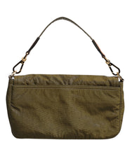 Dolce & Gabbana Dark Green Nylon Logo Plaque Shoulder Strap Borse Bag - Shoulder Bags