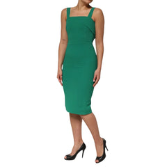 Dolce & Gabbana Dark Green Sleeveless Rayon Bodycon Dress - IT36|XXS - Dresses