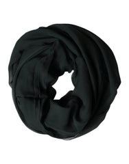 Dolce & Gabbana Dark Green Stole Silk Neck Wrap Shawl Scarf
