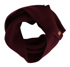 Dolce & Gabbana Dark Red Cashmere Logo Wrap Shawl Knitted Scarf - Scarves & Shawls