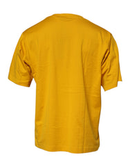 Dolce & Gabbana Dark Yellow Logo Cotton Men Crew Neck T-shirt - T-Shirts