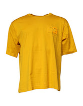 Dolce & Gabbana Dark Yellow Logo Cotton Men Crew Neck T-shirt - T-Shirts