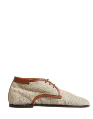 Dolce & Gabbana Denim Navajo Lace-Up Leather Dress Derby Shoes - EU44/US11