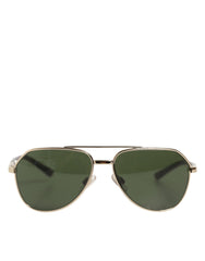 Dolce & Gabbana DG2125 Silver Frame Aviator Shades Eyewear Sunglasses - Sunglasses
