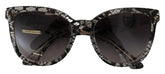 Dolce & Gabbana DG4190 Black Lace Acetate Crystal Round Sunglasses