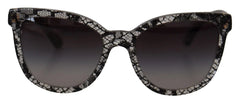 Dolce & Gabbana DG4190 Black Lace Acetate Crystal Round Sunglasses