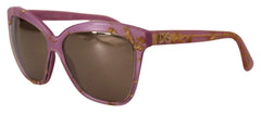 Dolce & Gabbana DG4251 Pink Gold Full Rim Rectangle Frame Shades - Sunglasses