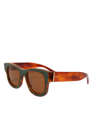 Dolce & Gabbana DG4391 Green Brown Acetate Square Frame Unisex Sunglasses - Sunglasses