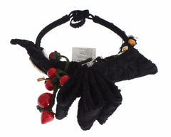 Dolce & Gabbana Diadem Headband Tiara Berry Fruit Crystal Bow Hair - Headbands