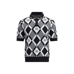 Dolce & Gabbana Diamond knit Polo Sweater