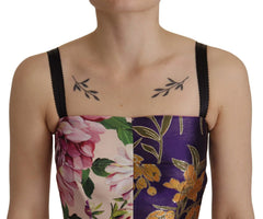 Dolce & Gabbana Dress Midi Patchwork Floral Jaquard Silk - Dresses
