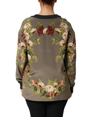Dolce & Gabbana Enchanted Sicily Silk Crewneck Blouse Sweater - IT40|S