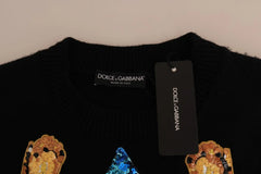 Dolce & Gabbana Fairy Tale Crystal Black Cashmere Sweater - Sweaters