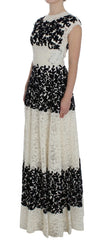 Dolce & Gabbana Floral Lace Ricamo Long Ball Maxi Dress - IT38|XS - Dresses