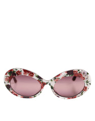 Dolce & Gabbana Floral Printed Acetate Oval Eyewear Sunglasses - Sunglasses