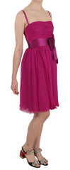 Dolce & Gabbana Fuchsia Pink Bow Silk Sleeveless Dress - IT38|XS - Dresses