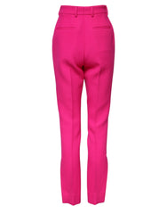Dolce & Gabbana Fuchsia Pink HighWaist Tapered Trouser Pants - IT38 | XS - Trousers