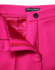 Dolce & Gabbana Fuchsia Pink HighWaist Tapered Trouser Pants - IT38 | XS - Trousers